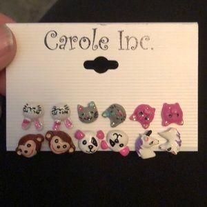 NWT Carole Inc set of six critter earrings